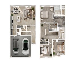 3 Bedroom 2.5 bathroom 30 floor plan